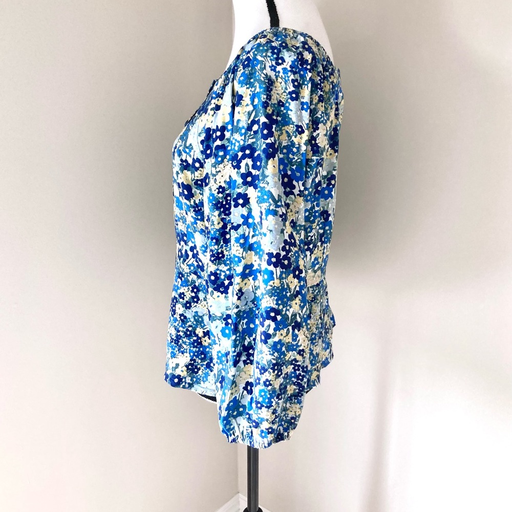 Ann Taylor Floral Button Square Neck Top Size S - Picture 6 of 8